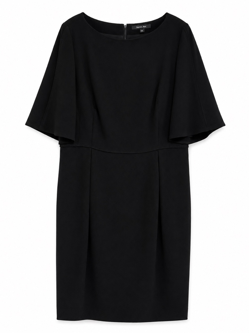 Rachel Roy Black Cape Sleeve Sheath Dress – Size 12